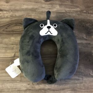 NWT Boston Terrier Memory Foam Neck Travel Pillow